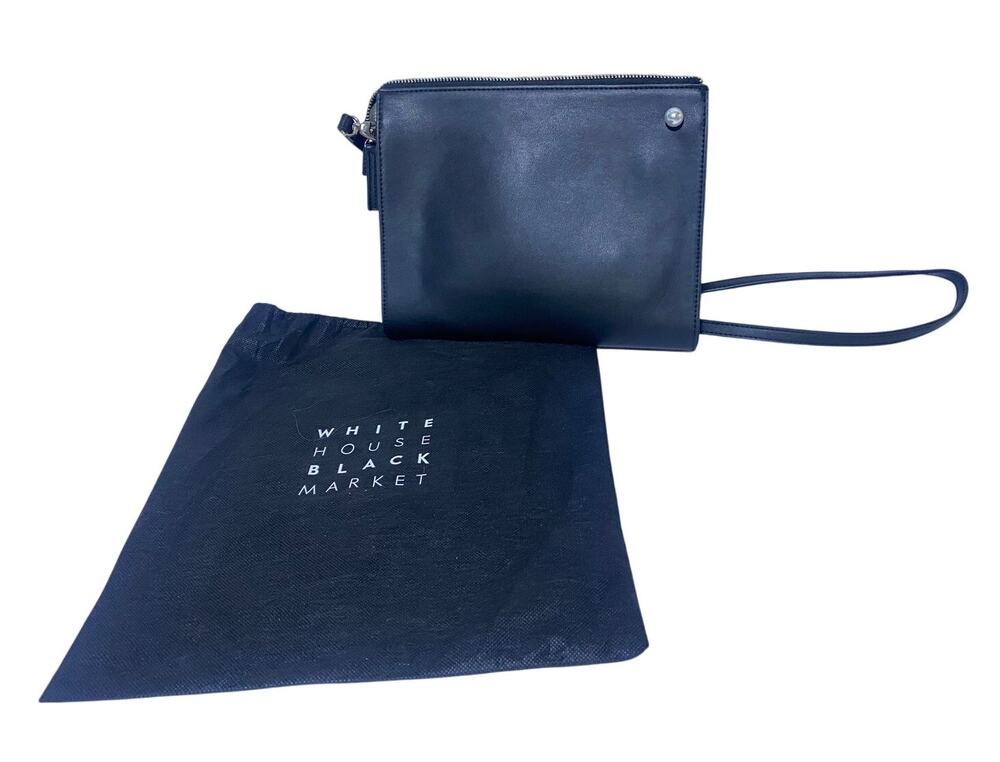 White House Black Market WHBM Black Suede Crossbody Bag Purse w/Dust Bag